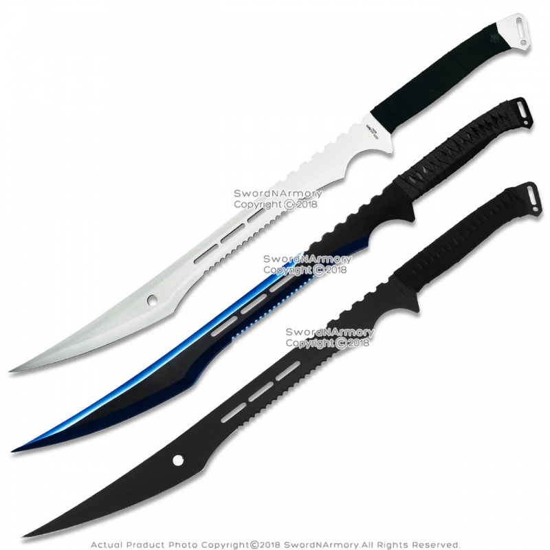 29" Deathstroke Swords Dual Blade Black Ninja Sword Fantasy Machetes With Sheath
