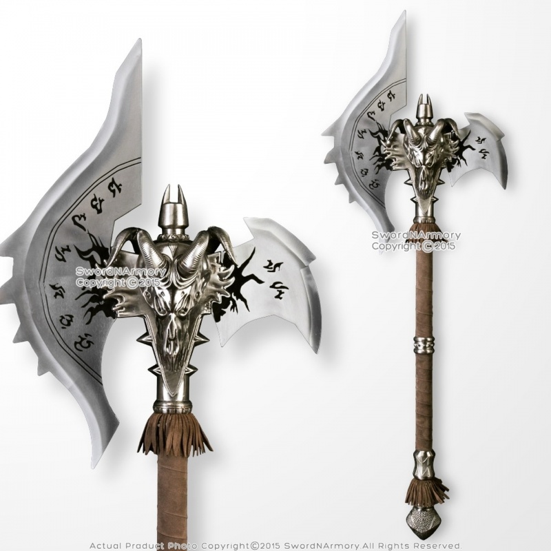 43" Fantasy Ram Skull Battle Axe Anime Shadowmourne Cosplay