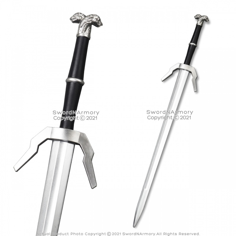 Foam Geralt High Density Fantasy Steel Silver Long Sword Cosplay Larp Costume