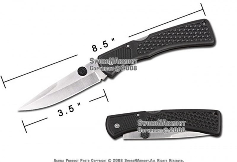 Black 440 Stainless Steel Lock Back Folder Knife