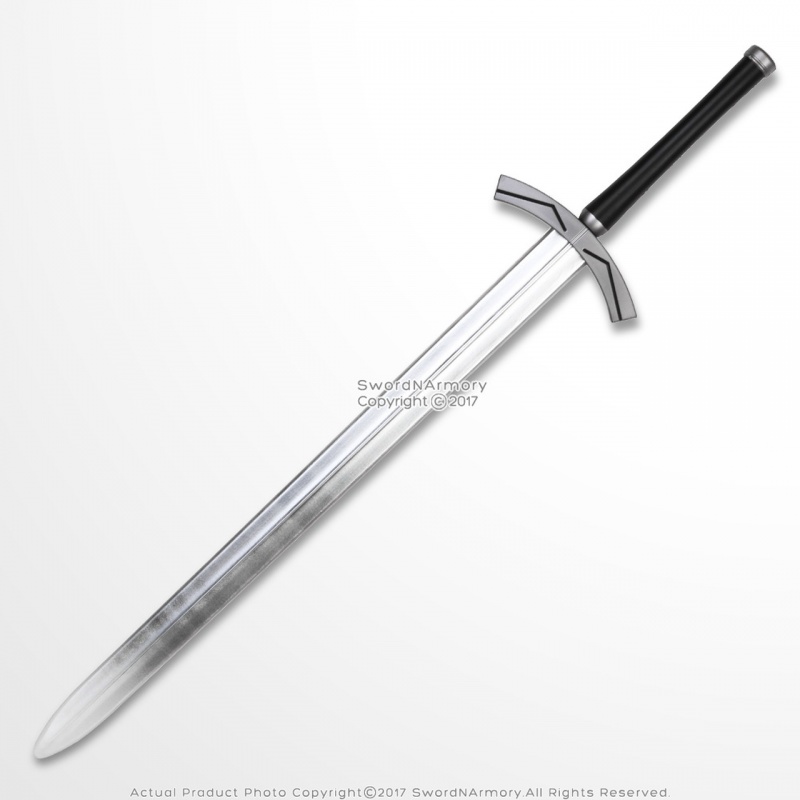 42.5" Medieval Foam Sword W/ Metallic Chrome Finish On Blade