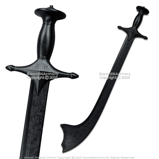 31" Mughal Talwar Scimitar Sabre Sword Polypropylene Cosplay Costume Prop Black