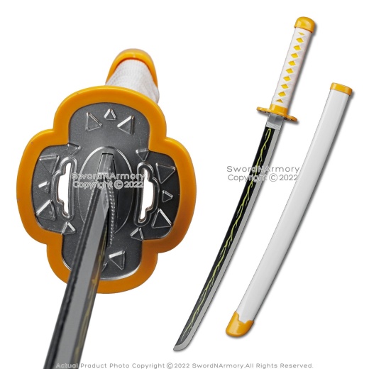 Zenitsu Agatsuma 30" Plastic Child-Sized Demon Katana Samurai Sword Cosplay