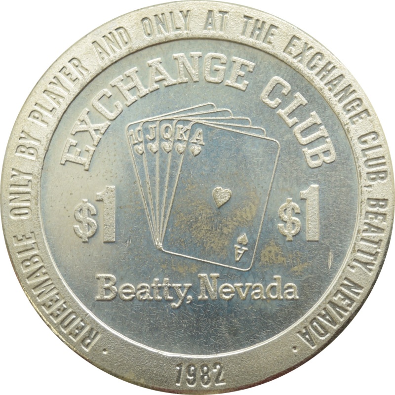 Exchange Club Casino Beatty Nv $1 Token 1982