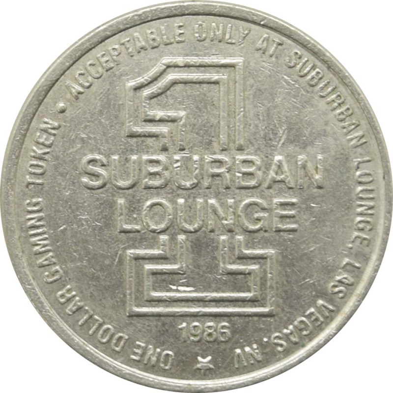 Suburban Lounge (West) Casino Las Vegas Nevada $1 Token 1986
