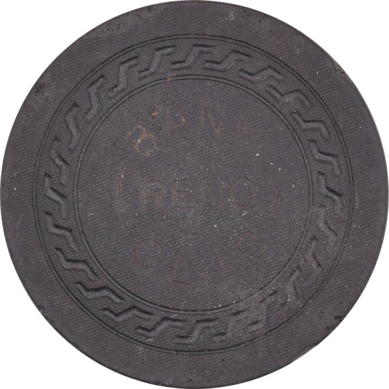 Bank Club Casino Reno Nevada $1 Cracked Chip 1935