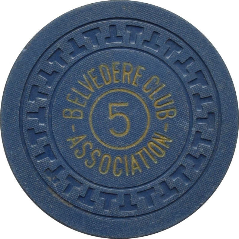 Belvedere Club Illegal Casino Hot Springs Arkansas Blue 5 Chip