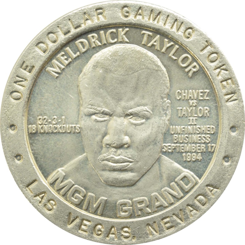 Mgm Grand Casino Las Vegas Nevada $1 "Meldrick Taylor" Token 1994