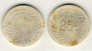 Bank Club Casino Reno Nevada 25 Cent Chip 1930s
