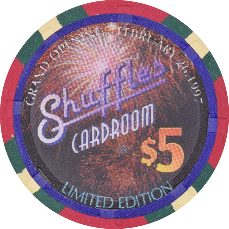 Shuffles Card Room Casino Ebro Florida 5 Grand Opening Chip