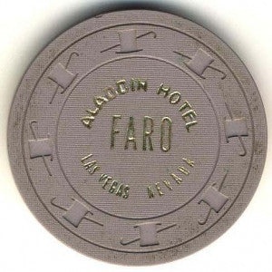 Aladdin Casino Las Vegas Nevada Gray Faro Chip 1970
