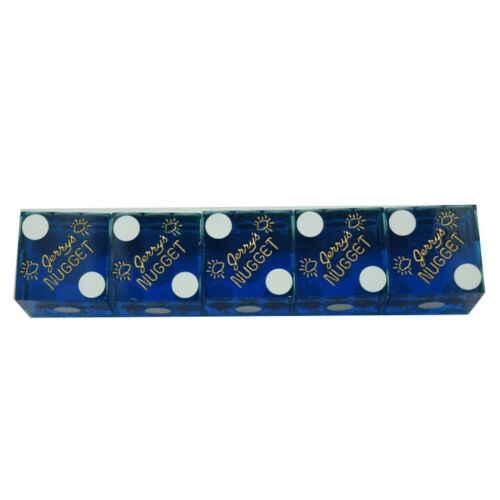 Jerry's Nugget Casino Stick Of 5 Blue Dice North Las Vegas Nv