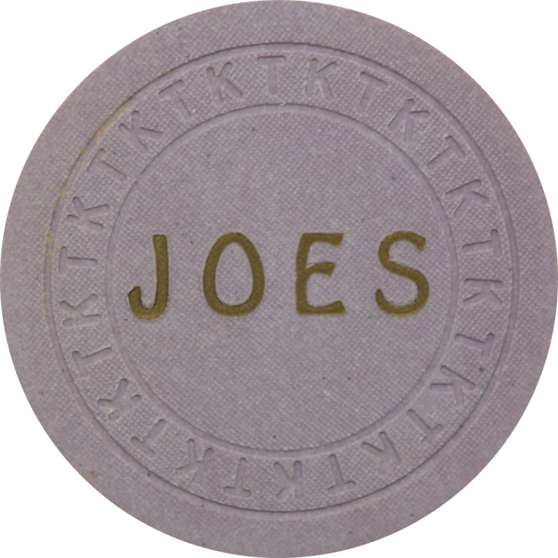 Joe's (Tavern) Casino Hawthorne Nevada $5 Chip 1950s