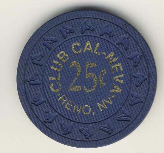 Club Cal-Neva Casino Reno Nevada 25 Cent Chip 1970s