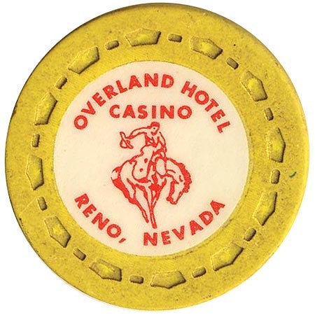 Overland Hotel Casino Reno Nevada Yellow Roulette Chip 1968
