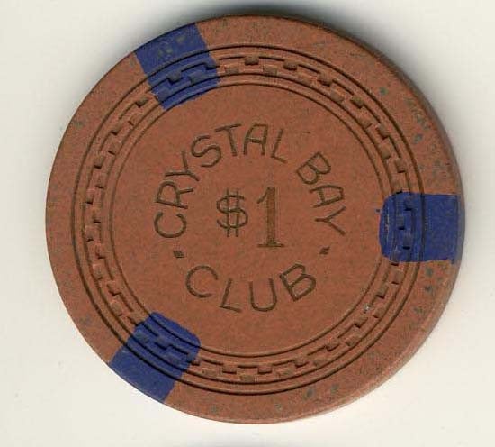 Crystal Bay Club Casino Lake Tahoe Nevada $1 Chip 1950s