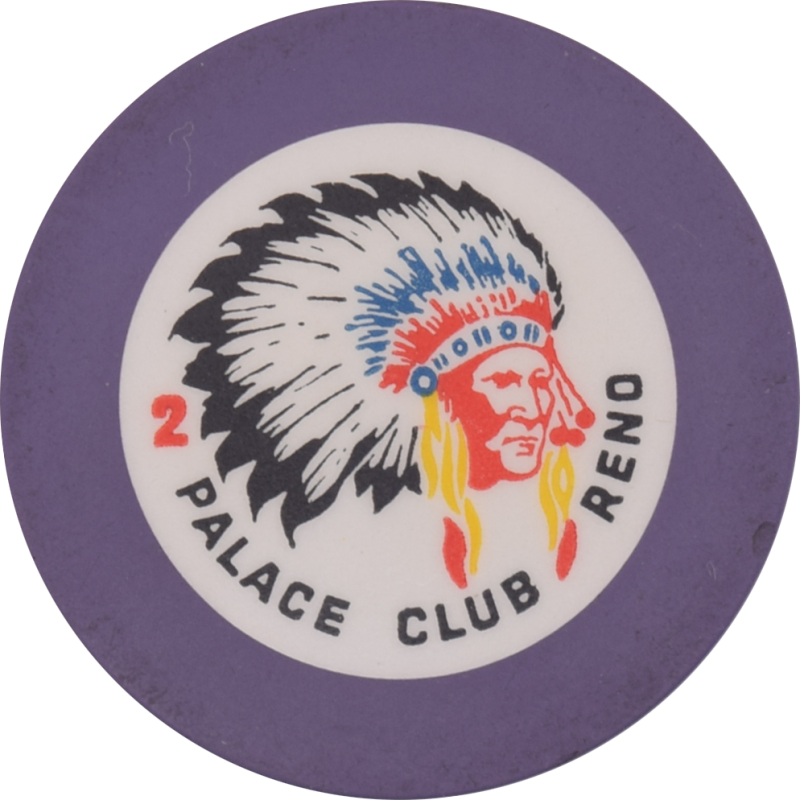 Palace Club Casino Reno Nevada Purple Roulette 2 Chip 1930s
