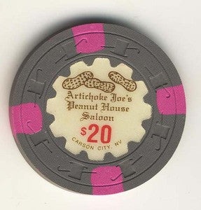 Artichoke Joe's Peanut House Saloon Casino Carson City Nevada $20 Chip 1993