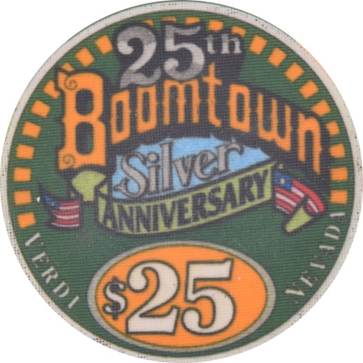 Boomtown Casino Reno/Verdi Nevada $25 25Th Silver Anniversary Chip 2000