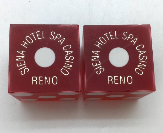 Siena Hotel Spa Casino Reno Nevada Used Pair Of Dice - Red