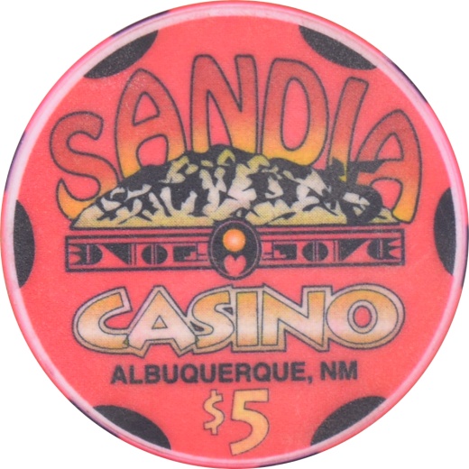 Sandia Resort And Casino Albuquerque New Mexico $5 Chip 1998
