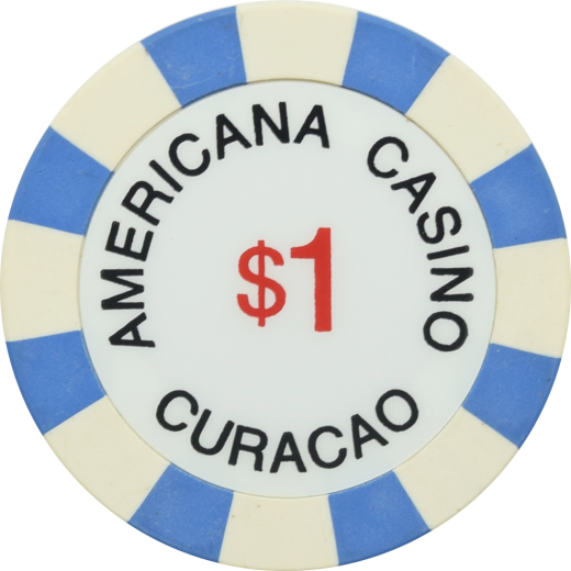 Americana Casino Otrabanda Curacao $1 Chip - Rare Collectible Gaming Chip