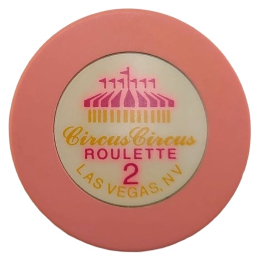 Circus Circus Casino Las Vegas Nevada Roulette Pink Chip 1990's