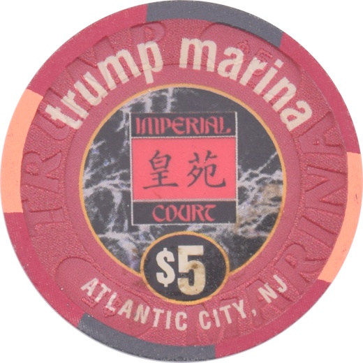 Trump Marina Casino Atlantic City New Jersey $5 Imperial Court Chip