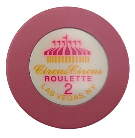 Circus Circus Casino Las Vegas Nevada Roulette Fuchsia Chip 1990's