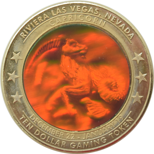 Riviera Casino Las Vegas "Capricorn" $10 Zodiac Hologram Token 2002