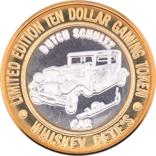 Whiskey Pete's Casino Primm Nevada "Dutch Schultz Car" $10 Silver Strike .999 Fine Silver 1997