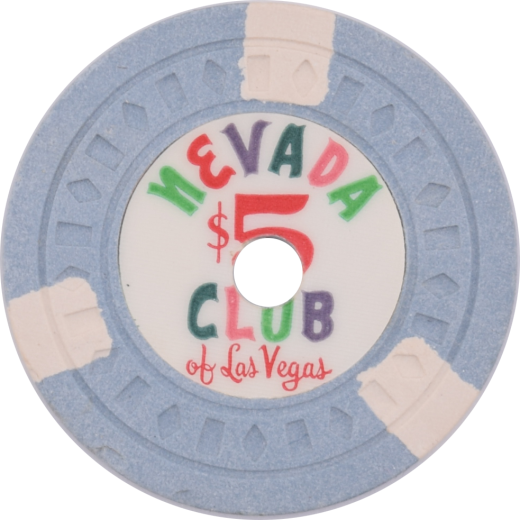 Nevada Club Casino Las Vegas $5 Cancelled Chip 1960s