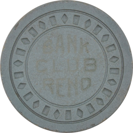 Bank Club Casino Reno Nevada Grey Diasqr Ncv Chip 1945