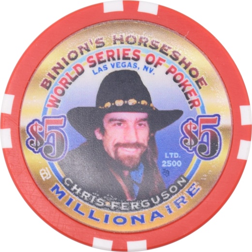 Horseshoe Club Casino Las Vegas Nevada $5 Wsop Chris Ferguson Millionaire Chip 2002