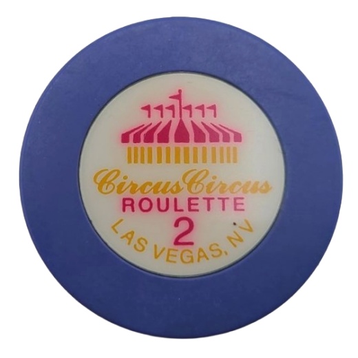 Circus Circus Casino Las Vegas Nevada Roulette Purple Chip 1990's
