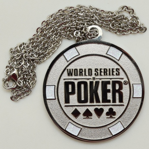 Wsop (World Series Of Poker) Silver Coin Pendant Necklace