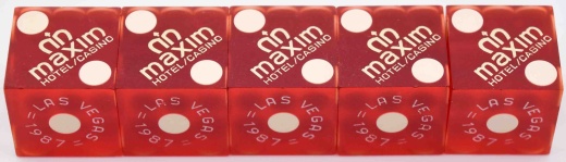 Maxim Casino Las Vegas Nevada Stick Of Used Dice 1980's