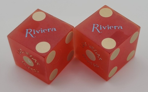 Riviera Casino Las Vegas Nevada Used Pair Of Dice 1970'S-80's