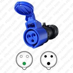 Ac Connector Iec 60309 320C6 Female Iec 309 Pin & Sleeve Ip44 Ul Black Base