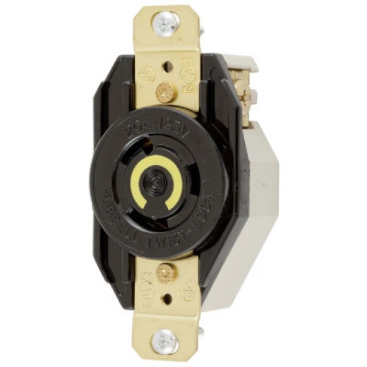 Hubbell HBL2310 AC Receptacle NEMA L5-20 Female Black 125 Volt 20 Amp