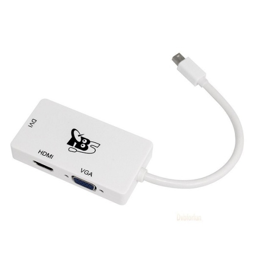 Apple Mini DP Thunderbolt to DVI VGA HDMI Adapter 3 in 1 for MacBook Air Pro