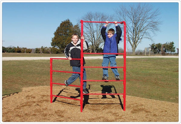 SportsPlay Stall Bar Fence: Galvanized - Playground Fitness Equipment