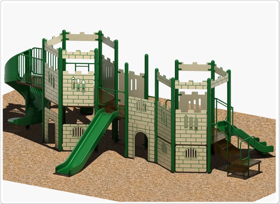 SportsPlay Castle Modular Play Structure: 5” Posts - Playground Equipment & Set