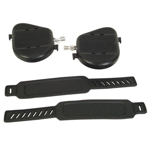 Bike Pedals, Set With Straps, 1/2" Stairmaster - High-Quality Replacement Pedals
