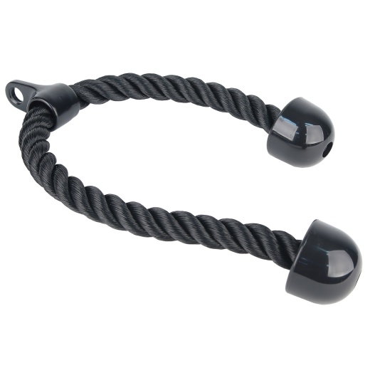 Dual Grip Tricep Press Down Rope, All Black