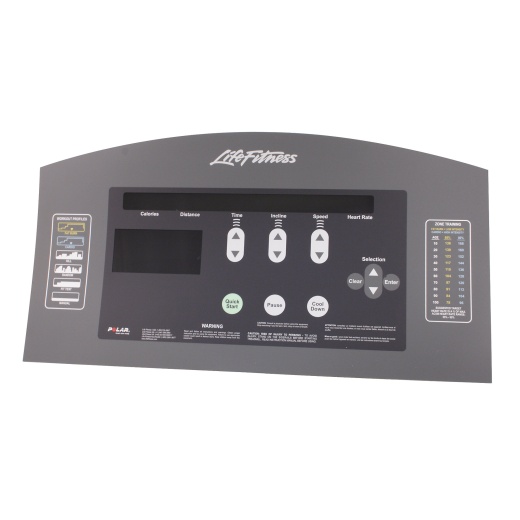 Overlay W/Out Keypad for Lifefitness 93T Treadmills