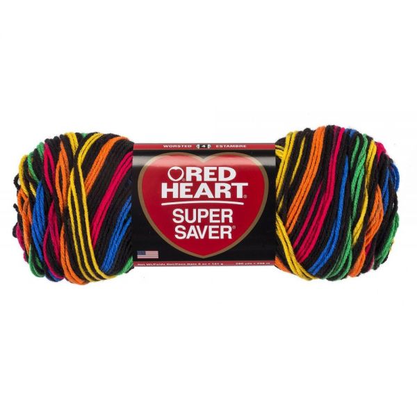 Red Heart Super Saver Yarn - Primary Stripes, 5 oz