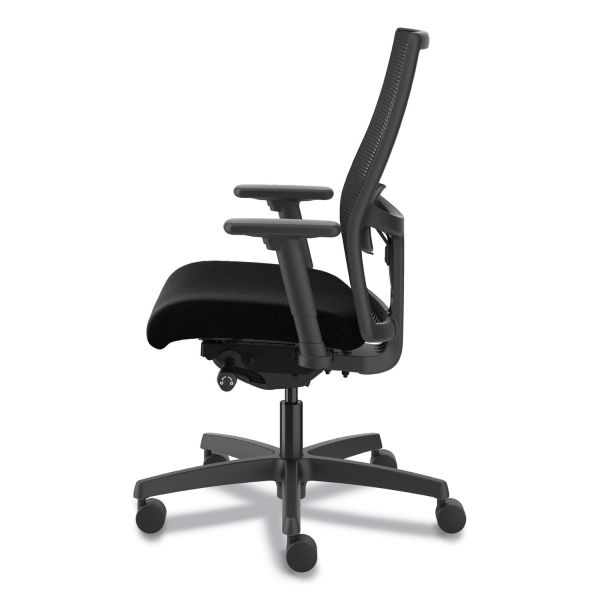Hon Ignition 2.0 4-Way Stretch Mid-Back Mesh Task Chair, Supports Up To 300 Lb, 17" To 21" Seat Height, Black