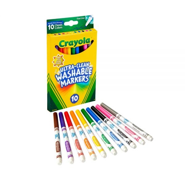 Buy Crayola Ultra-Clean Washable Markers Online - Fine Tip, Assorted ...