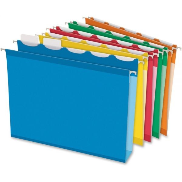 Pendaflex Ready-Tab Extra Capacity Reinforced Colored Hanging Folders, Letter Size, 1/5-Cut Tabs, Assorted Colors, 20/Box